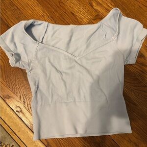 Elegant Sky Blue Crop Top